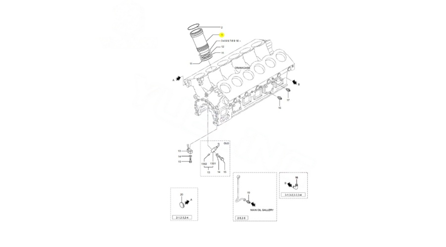 Rsolid high quality 32507-62400 Cylinder Liner for Mitsubishi Generator Set S6A S6A2 S6A3